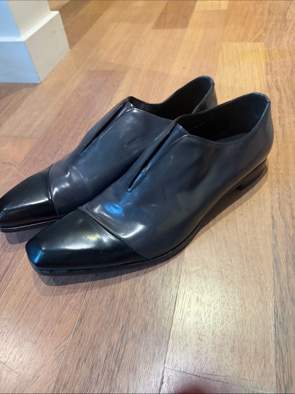 Prada Black Slip-On Leather Dress Shoes